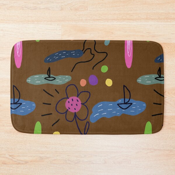 Item preview, Flower sea scribble cute abstract brown pattern designed and sold by Yana Mustafina | Boho Soulful Designs.