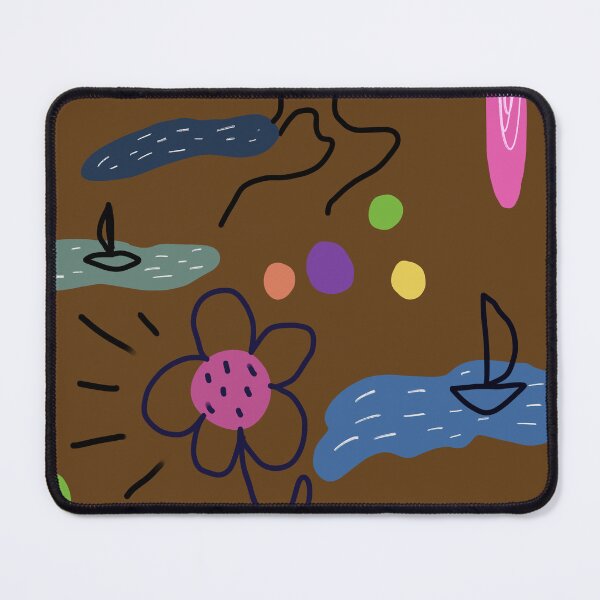 Item preview, Flower sea scribble cute abstract brown pattern designed and sold by Yana Mustafina | Boho Soulful Designs.