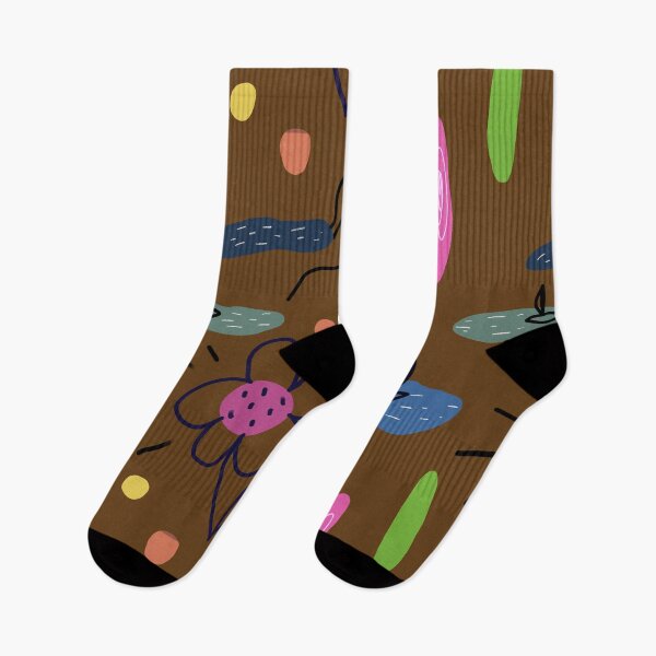 Item preview, Flower sea scribble cute abstract brown pattern designed and sold by Yana Mustafina | Boho Soulful Designs.