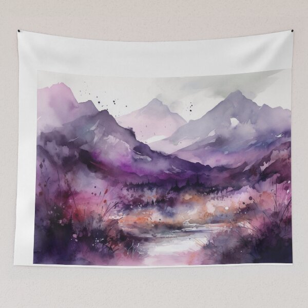 Item preview, Purple Mountainscape Canvas Print designed and sold by artbybodhi.