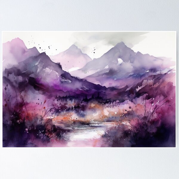 Artikelvorschau, Purple Mountainscape Canvas Print entworfen und verkauft von artbybodhi.