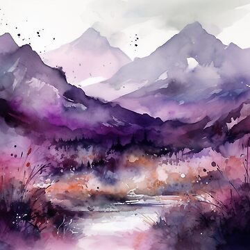 Imagen de la obra Purple Mountainscape Canvas Print de artbybodhi