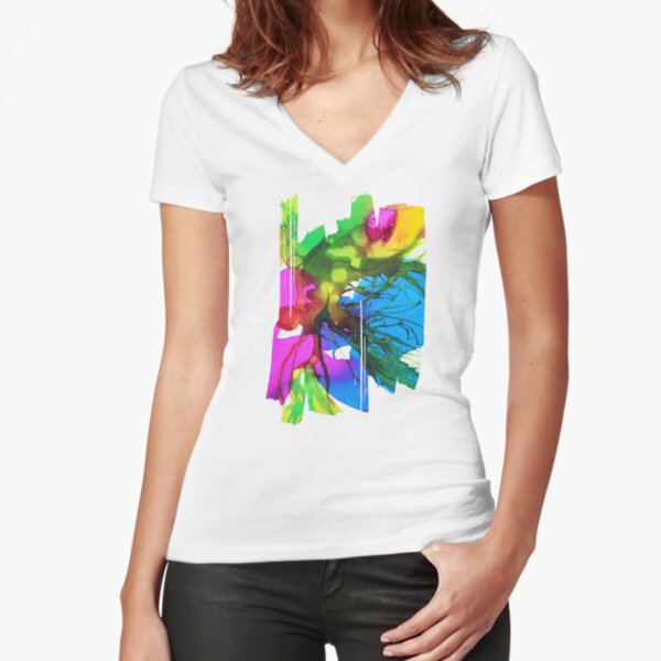 T-shirt moulant col V