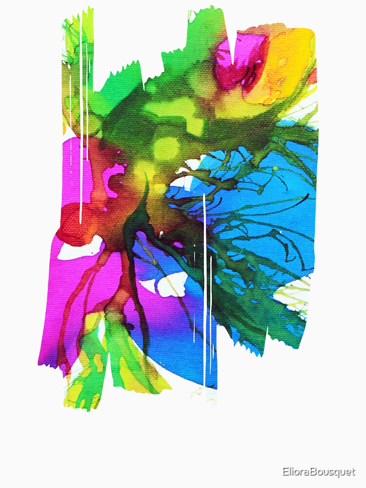 Aperçu 3 sur 3. T-shirt moulant col V avec l'œuvre Eclosion 124 créée et vendue par ElioraBousquet.