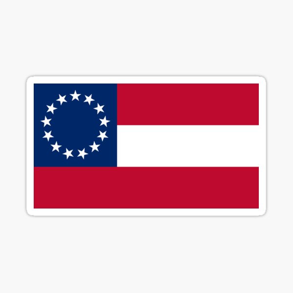 Flag of the Confederate States of America. 13 stars. November 28, 1861 to May 1, 1863. Sticker