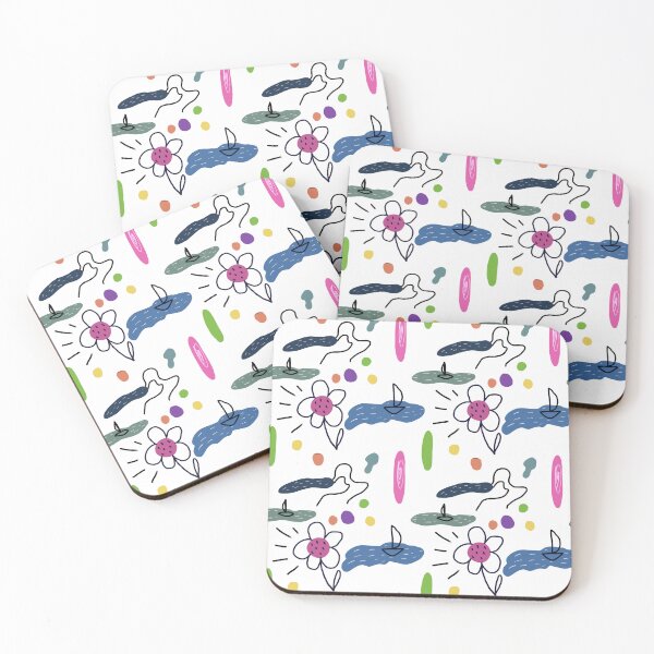 Item preview, Flower sea scribble cute abstract seamless pattern designed and sold by Yana Mustafina | Boho Soulful Designs.