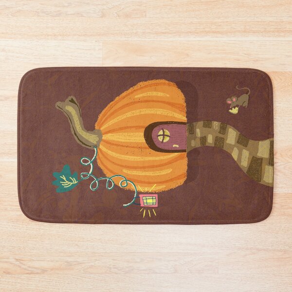 Item preview, Cozy Pumpkin Cottage with Cheese Mouse | orange  designed and sold by Ingrid Poole.