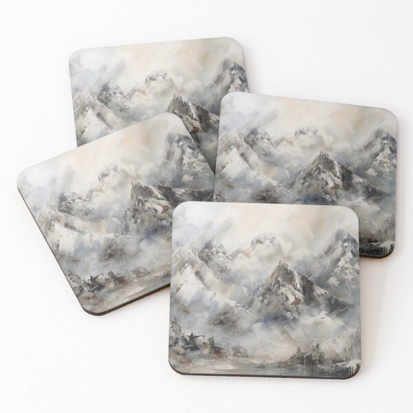 Item preview, Silver Mountainscape Canvas Print designed and sold by artbybodhi.
