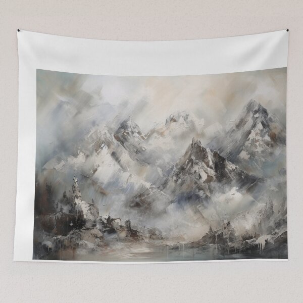 Item preview, Silver Mountainscape Canvas Print designed and sold by artbybodhi.