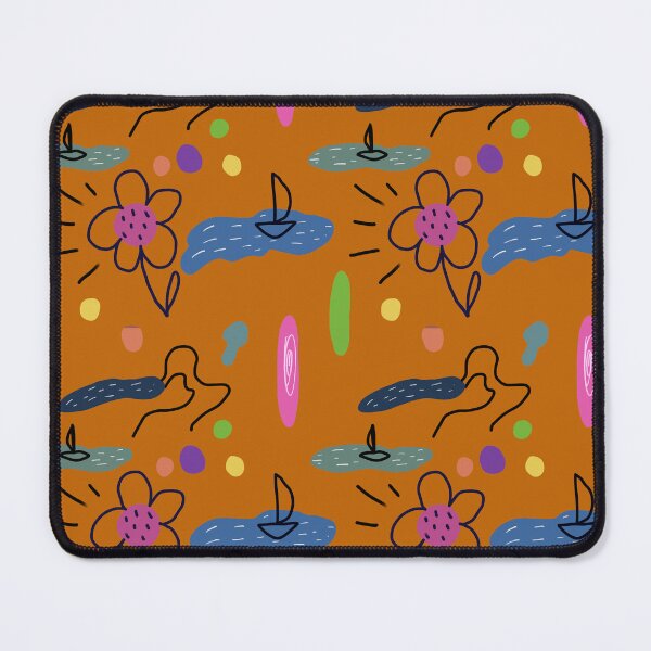 Item preview, Flower sea scribble cute abstract orange pattern designed and sold by Yana Mustafina | Boho Soulful Designs.