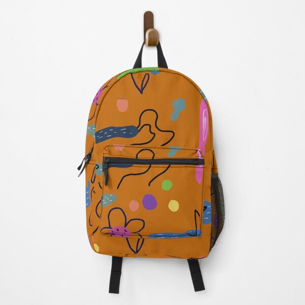 Item preview, Flower sea scribble cute abstract orange pattern designed and sold by Yana Mustafina | Boho Soulful Designs.