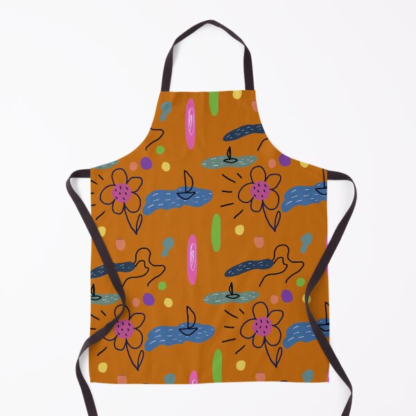Item preview, Flower sea scribble cute abstract orange pattern designed and sold by Yana Mustafina | Boho Soulful Designs.