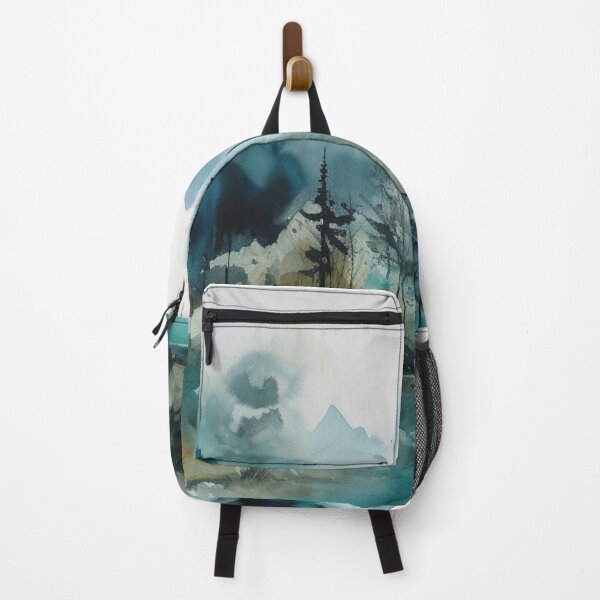 Item preview, Teal Mountainscape Canvas Print designed and sold by artbybodhi.