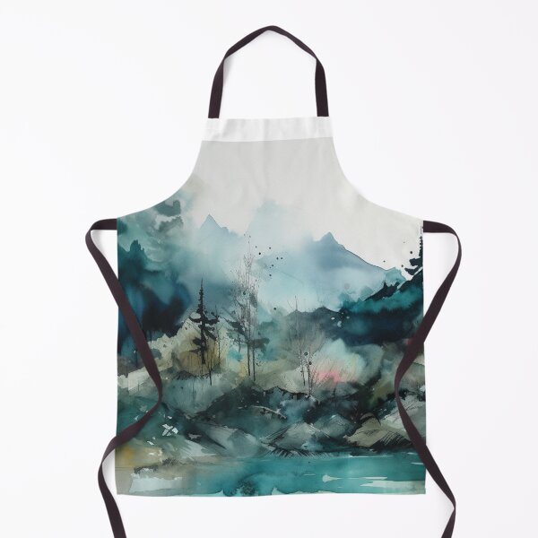 Item preview, Teal Mountainscape Canvas Print designed and sold by artbybodhi.