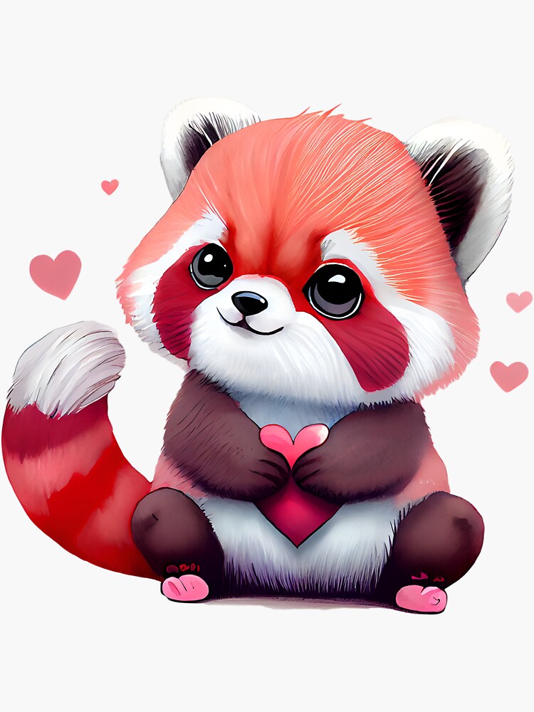 Lovely cute kawaii red panda | Sticker