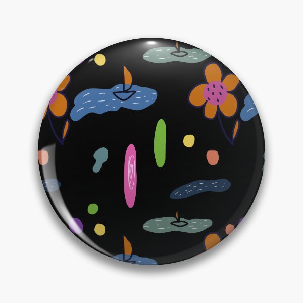 Item preview, Flower sea scribble black abstract orange pattern designed and sold by Yana Mustafina | Boho Soulful Designs.