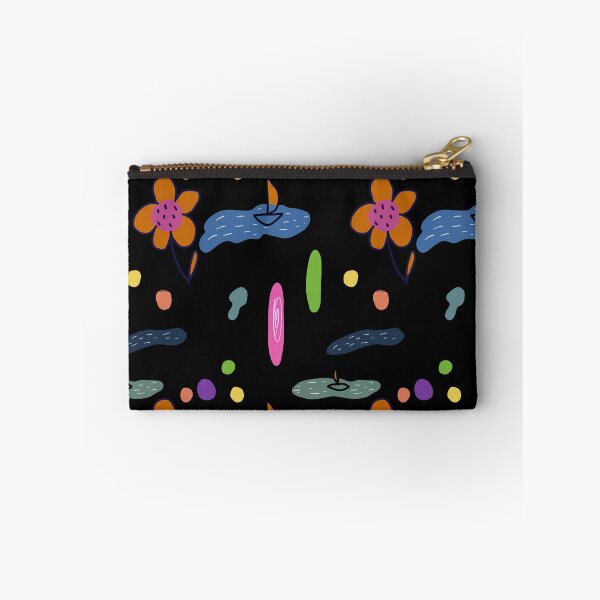 Item preview, Flower sea scribble black abstract orange pattern designed and sold by Yana Mustafina | Boho Soulful Designs.