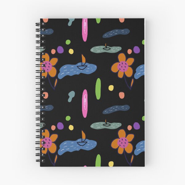 Item preview, Flower sea scribble black abstract orange pattern designed and sold by Yana Mustafina | Boho Soulful Designs.