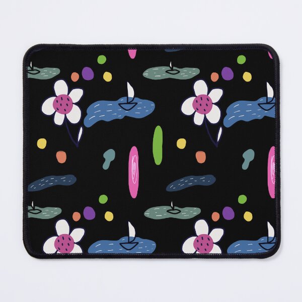 Item preview, Flower sea doodle black abstract seamless pattern designed and sold by Yana Mustafina | Boho Soulful Designs.