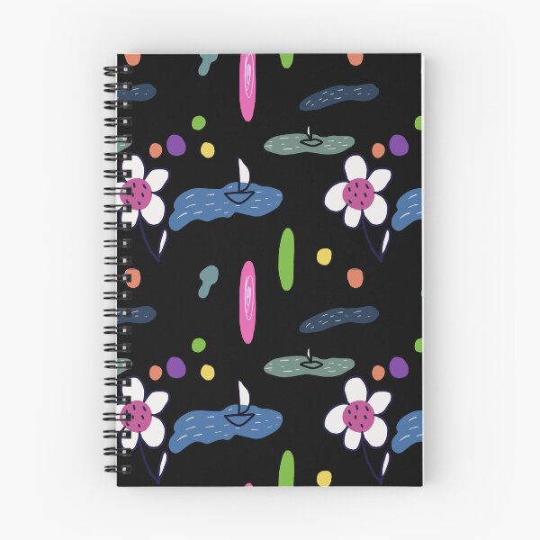 Item preview, Flower sea doodle black abstract seamless pattern designed and sold by Yana Mustafina | Boho Soulful Designs.