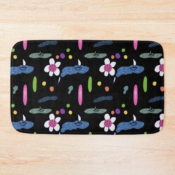 Item preview, Flower sea doodle black abstract seamless pattern designed and sold by Yana Mustafina | Boho Soulful Designs.