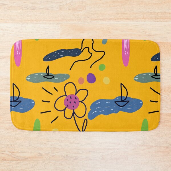 Item preview, Flower sea scribble cute abstract yellow pattern designed and sold by Yana Mustafina | Boho Soulful Designs.