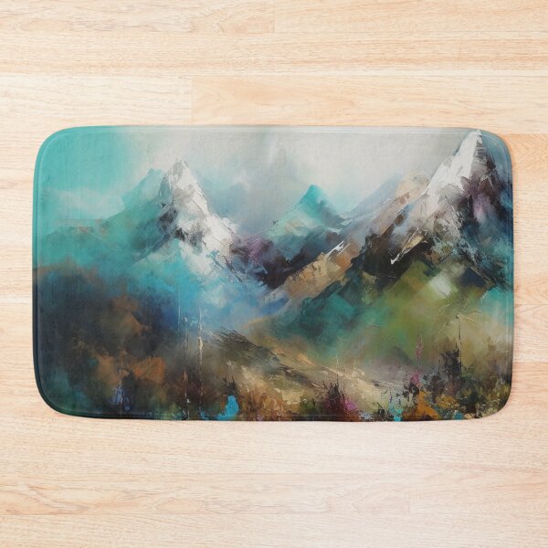 Item preview, Turquoise Mountainscape Canvas Print designed and sold by artbybodhi.
