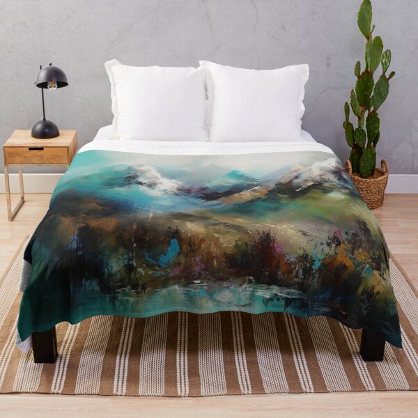 Item preview, Turquoise Mountainscape Canvas Print designed and sold by artbybodhi.