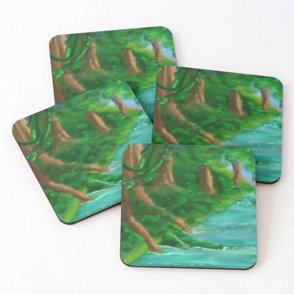 Item preview, Rainforest scene with trees and river designed and sold by aditikkumar.