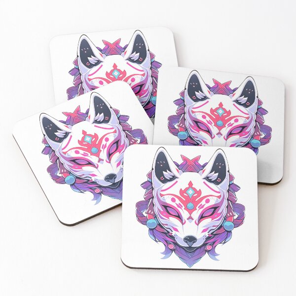 Item preview, Cute Kawaii Kitsune Mask with Purple Accents  designed and sold by CozyKawaiiArt.