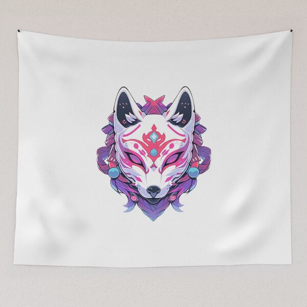 Item preview, Cute Kawaii Kitsune Mask with Purple Accents  designed and sold by CozyKawaiiArt.