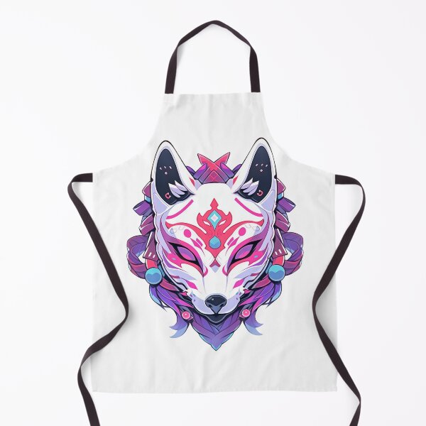 Item preview, Cute Kawaii Kitsune Mask with Purple Accents designed and sold by CozyKawaiiArt.