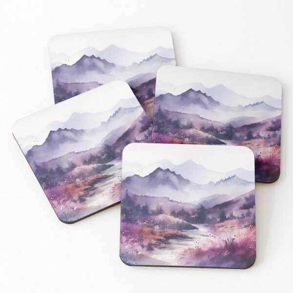 Item preview, Violet Mountainscape Canvas Print designed and sold by artbybodhi.