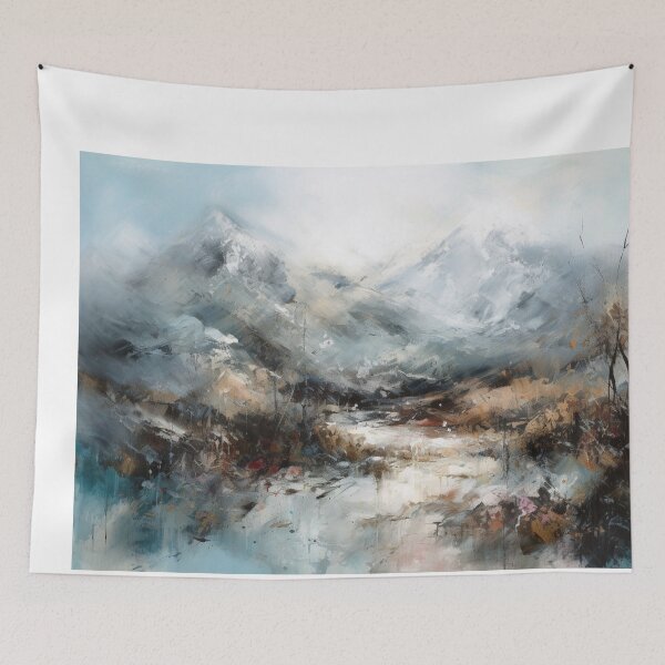 Item preview, White Mountainscape Canvas Print designed and sold by artbybodhi.