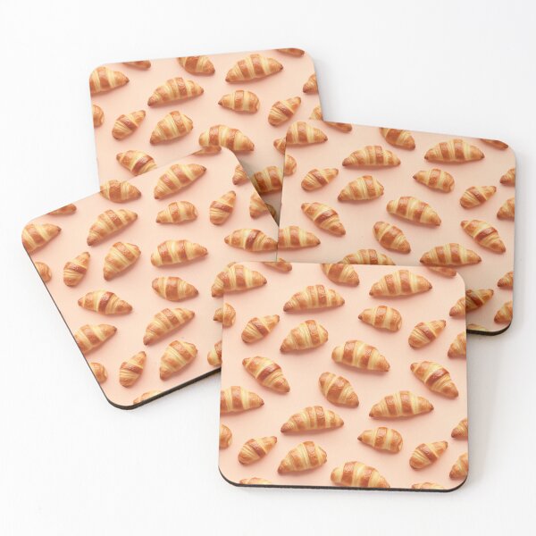 Item preview, Croissants pattern on pink background designed and sold by Magryt.