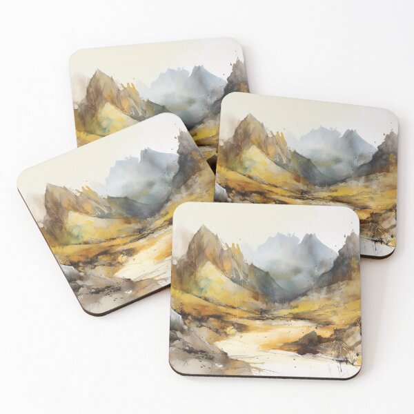 Artikelvorschau, Yellow Mountainscape Canvas Print entworfen und verkauft von artbybodhi.