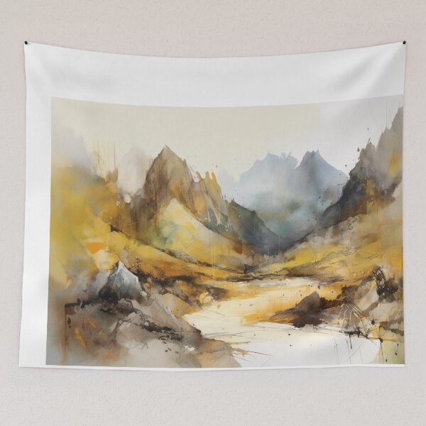 Item preview, Yellow Mountainscape Canvas Print designed and sold by artbybodhi.