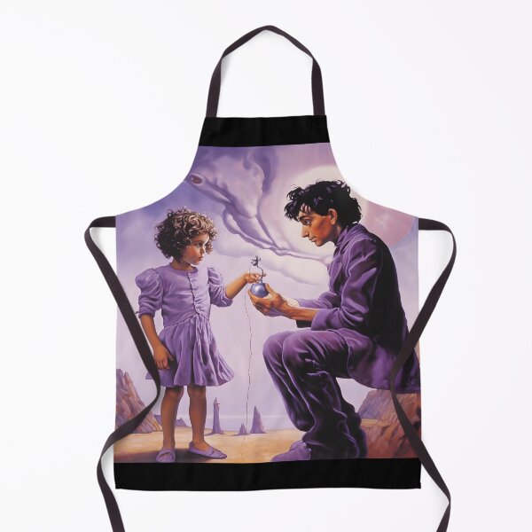 Item preview, Purple Moon Encounter: Surreal Sci-Fi Painting of a Man and a Child designed and sold by Newborninfant.