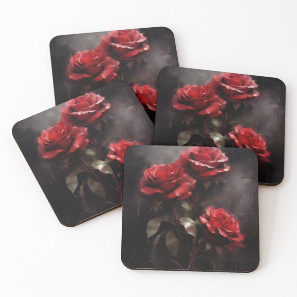 Item preview, Moody Dark Red Roses: A Captivating Print of Intensity designed and sold by printmeartfully.