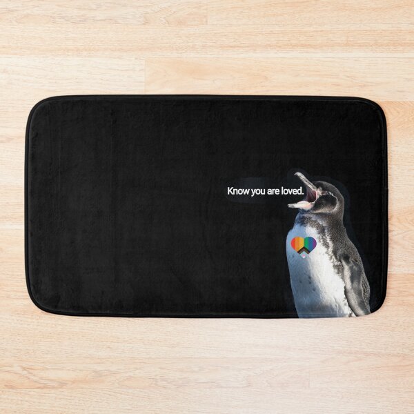 Item preview, Black Background LGBTQ Pride Galapagos Penguin wants you to know you are loved  designed and sold by SBPenguins.