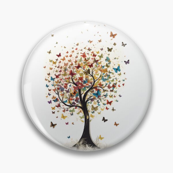 Item preview, Beautiful Multi-coloured Tree Transitioning to Butterflies. designed and sold by StickeryPickery.
