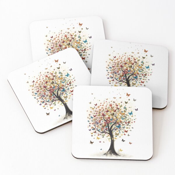Item preview, Beautiful Multi-coloured Tree Transitioning to Butterflies. designed and sold by StickeryPickery.