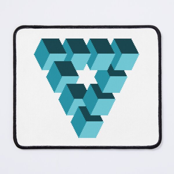Item preview, IMPOSSIBLE³ - Retro Pixel Art Penrose Triangle Teal designed and sold by Chris Jukes.