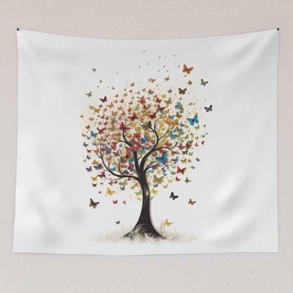 Item preview, Beautiful Multi-coloured Tree Transitioning to Butterflies. designed and sold by StickeryPickery.
