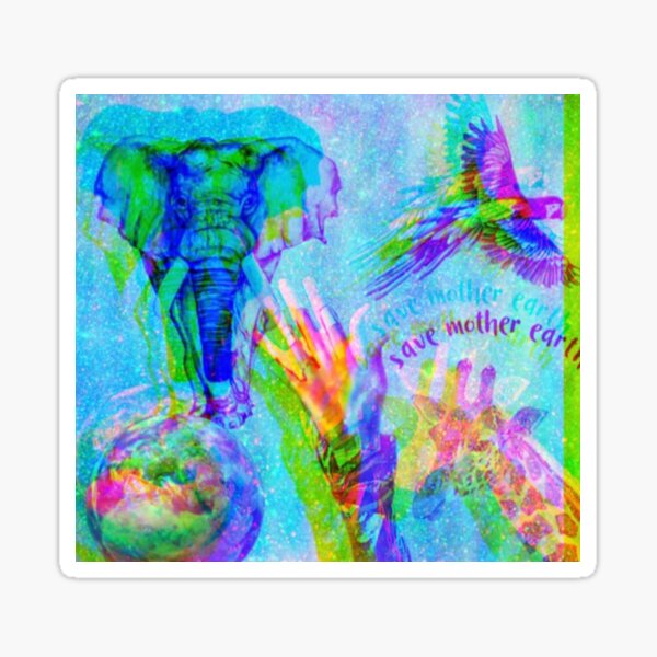 Item preview, Psychedelic Save Mother Earth No. 1 designed and sold by asanaworld.