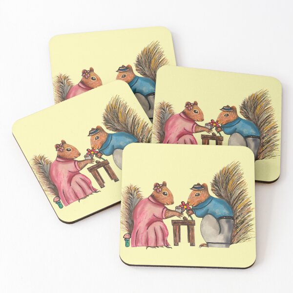 Item preview, Squirrels exchanging gifts designed and sold by altairaleon.