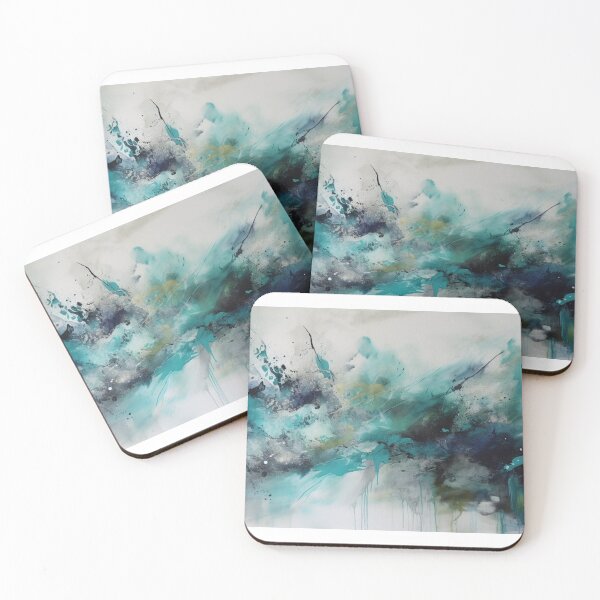 Item preview, Aqua Abstract Art Canvas Print designed and sold by artbybodhi.