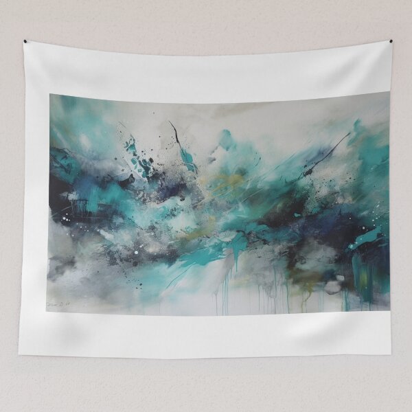 Item preview, Aqua Abstract Art Canvas Print designed and sold by artbybodhi.