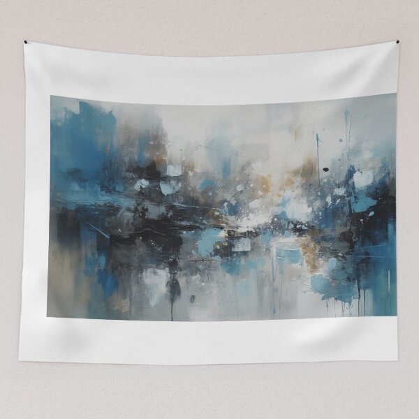 Item preview, Blue Abstract Art Canvas Print designed and sold by artbybodhi.