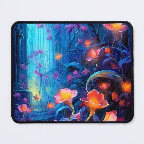 Item preview, Glowing hibiscus and garden painting 3 designed and sold by Art by Lilia.